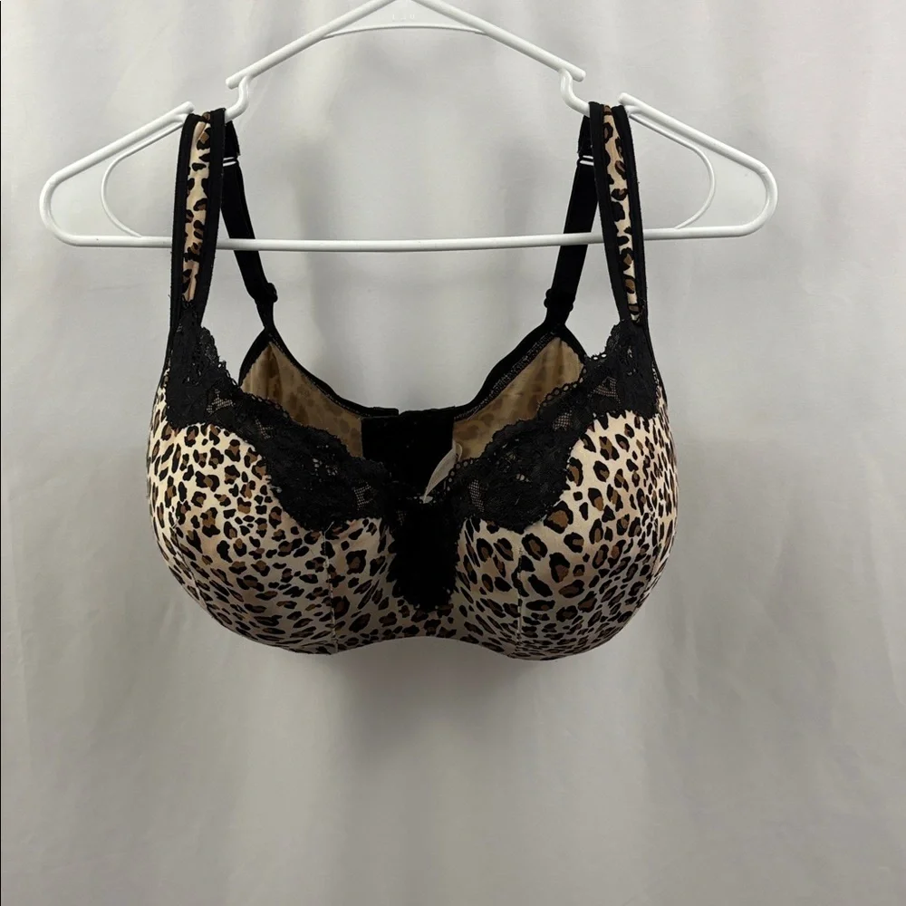 Lane Bryant Cacique 40DDD Leopard Plunge bra - Picture 3 of 6